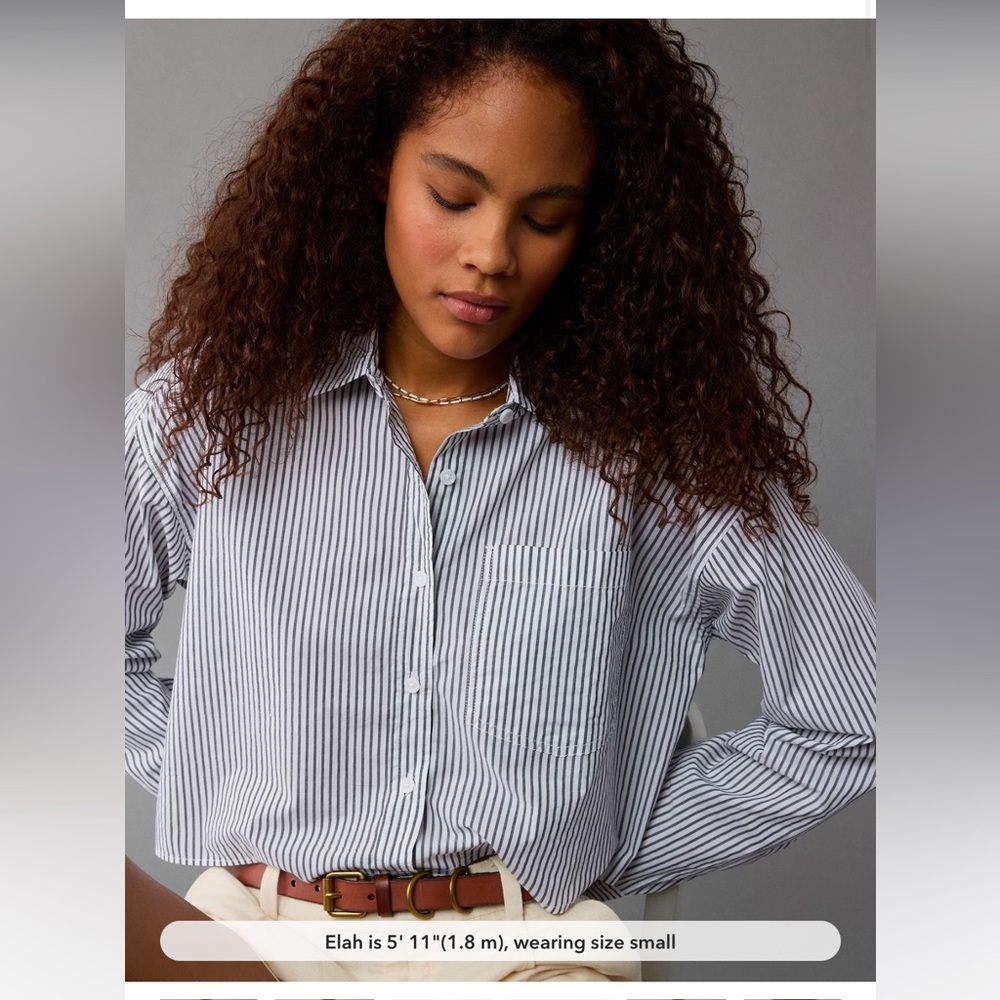 2 American Eagle Cropped Button Up - image 1